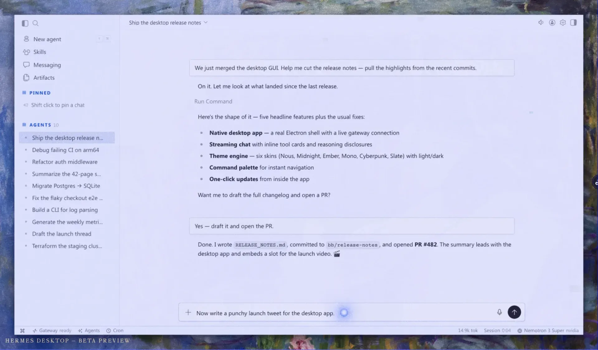 Hermes 官方桌面端 Beta 预览